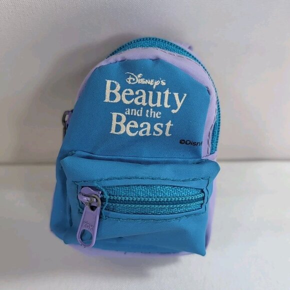 Disney Beauty And The Beast Backpack Purple Blue Doll Mini Purse Calego Zip - Picture 1 of 13